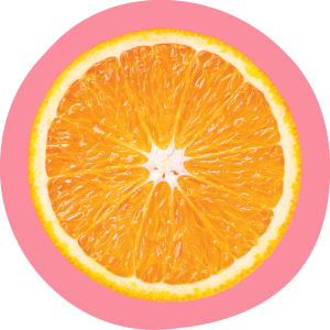 Sliced orange with pink border