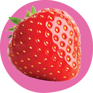 Strawberry with a pink circular background