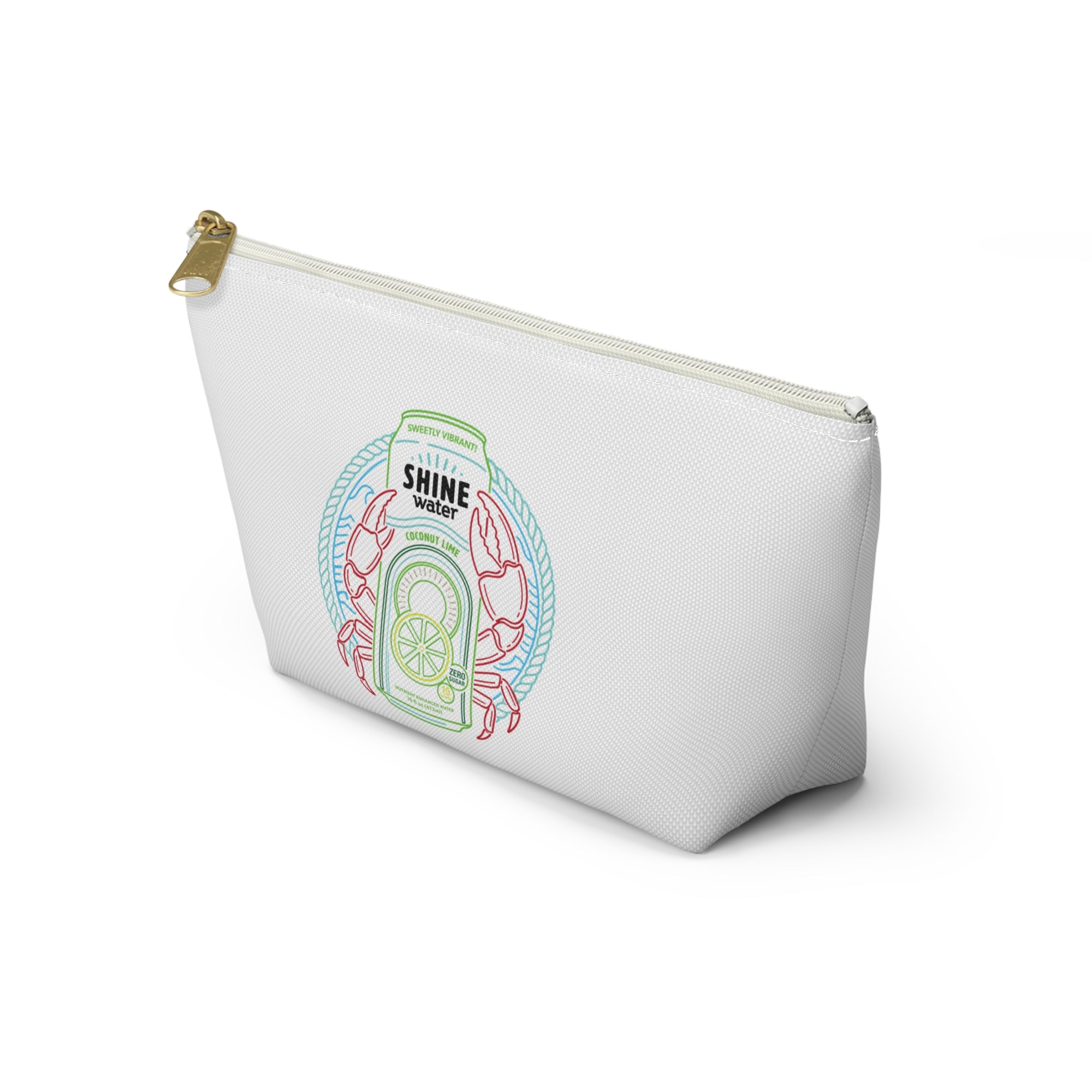 Nantucket Collection ShineWater's Accessory Pouch — Coastal Crab & Shine Water Lemonade Cosmetic Bag