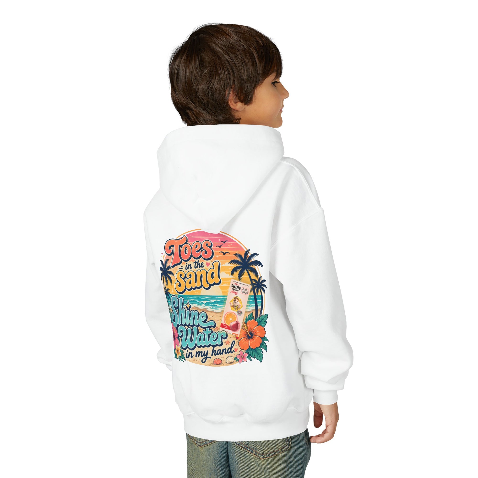 Toes in the Sand Shine Water in My Hand - Youth Heavy Blend Hooded Sweatshirt