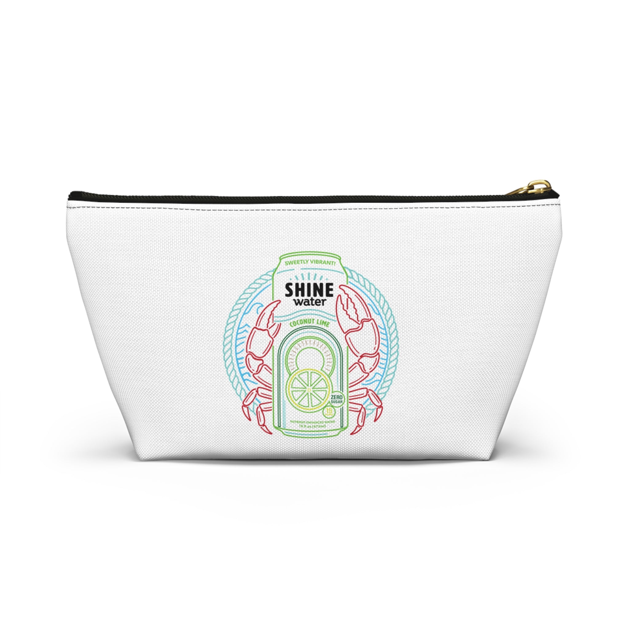 Nantucket Collection ShineWater's Accessory Pouch — Coastal Crab & Shine Water Lemonade Cosmetic Bag