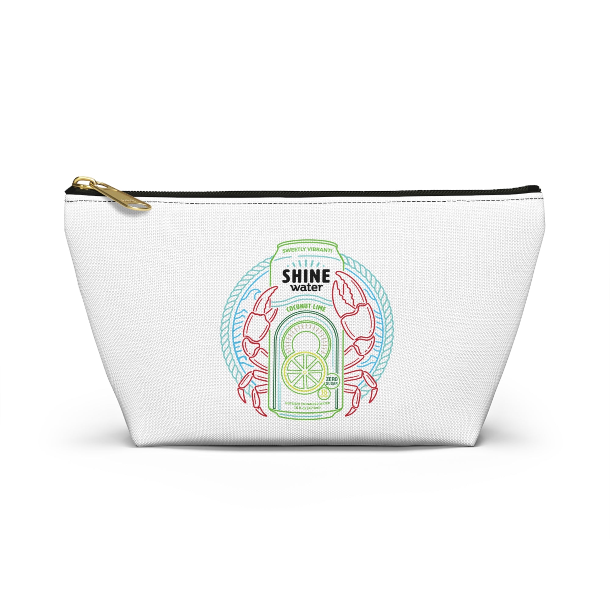 Nantucket Collection ShineWater's Accessory Pouch — Coastal Crab & Shine Water Lemonade Cosmetic Bag