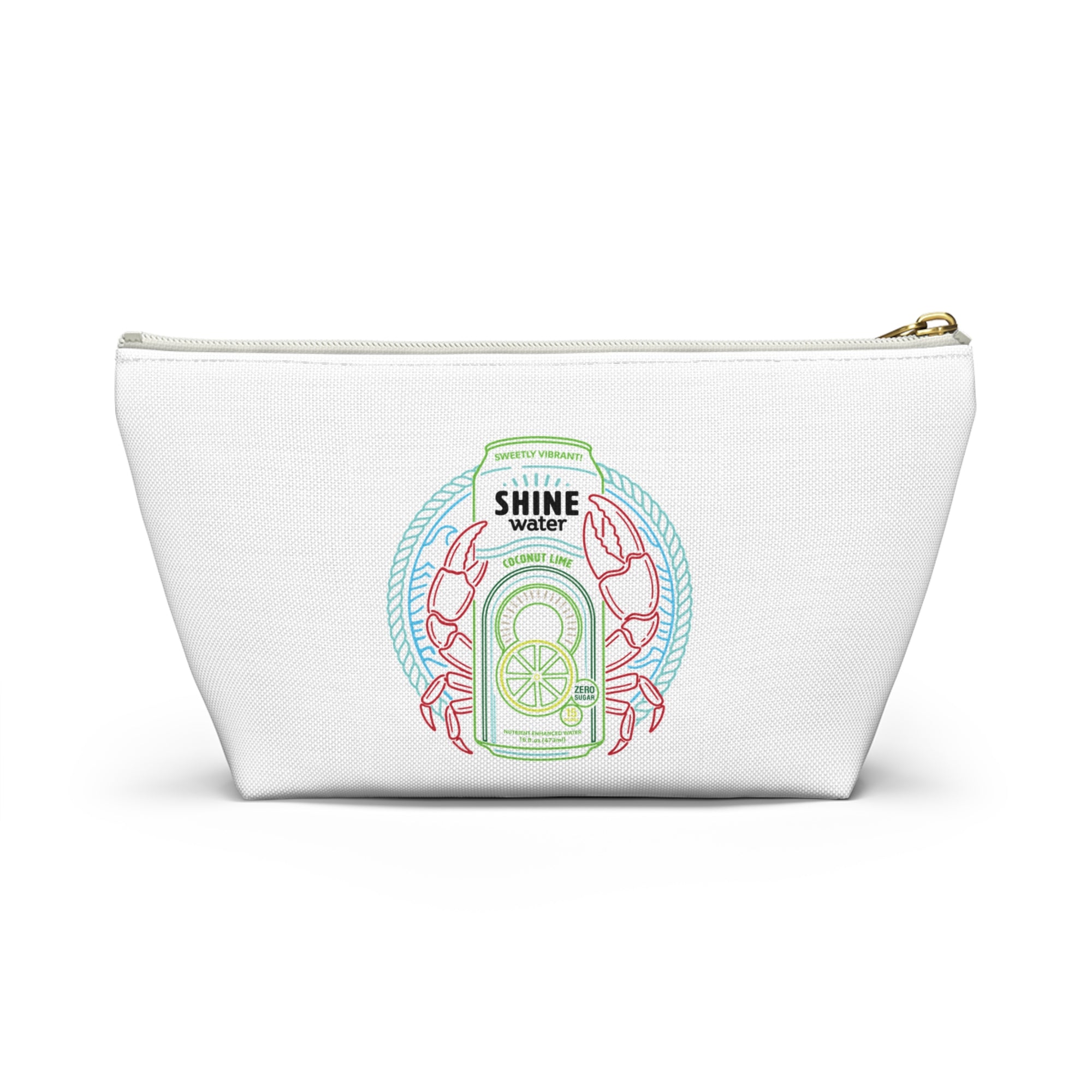 Nantucket Collection ShineWater's Accessory Pouch — Coastal Crab & Shine Water Lemonade Cosmetic Bag