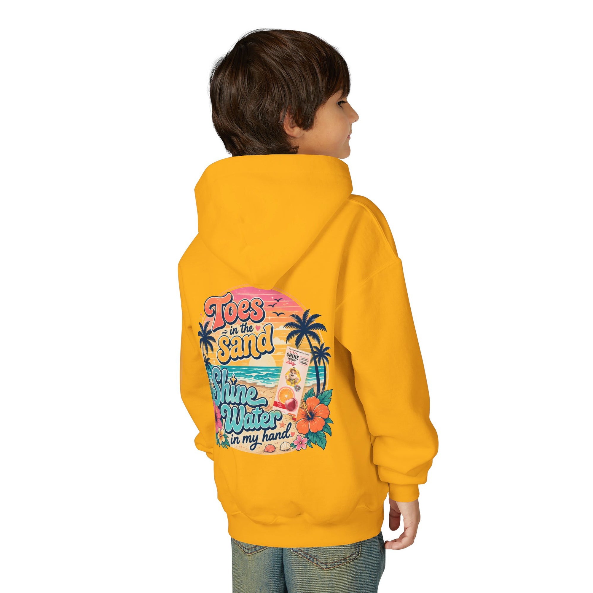 Toes in the Sand Shine Water in My Hand - Youth Heavy Blend Hooded Sweatshirt