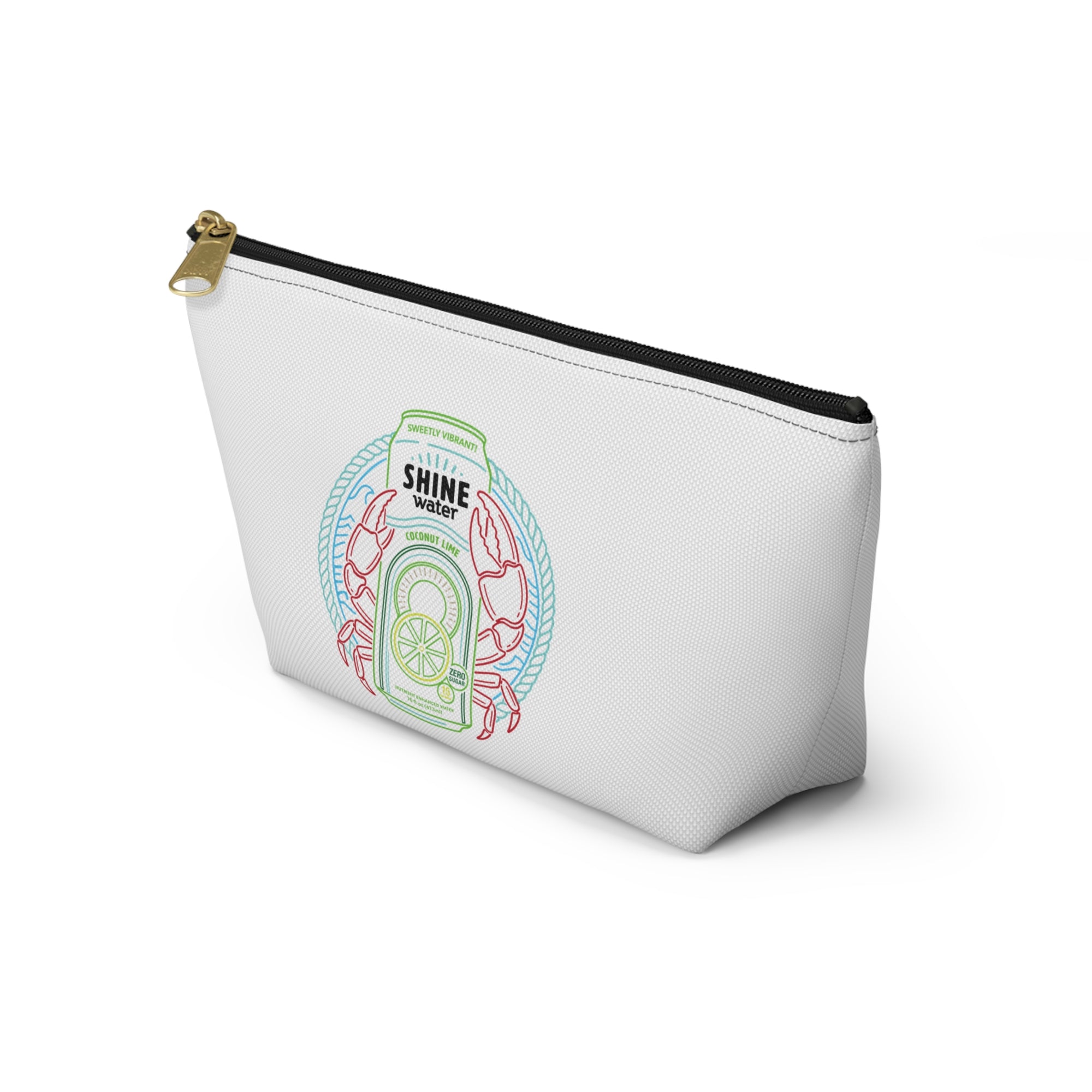 Nantucket Collection ShineWater's Accessory Pouch — Coastal Crab & Shine Water Lemonade Cosmetic Bag