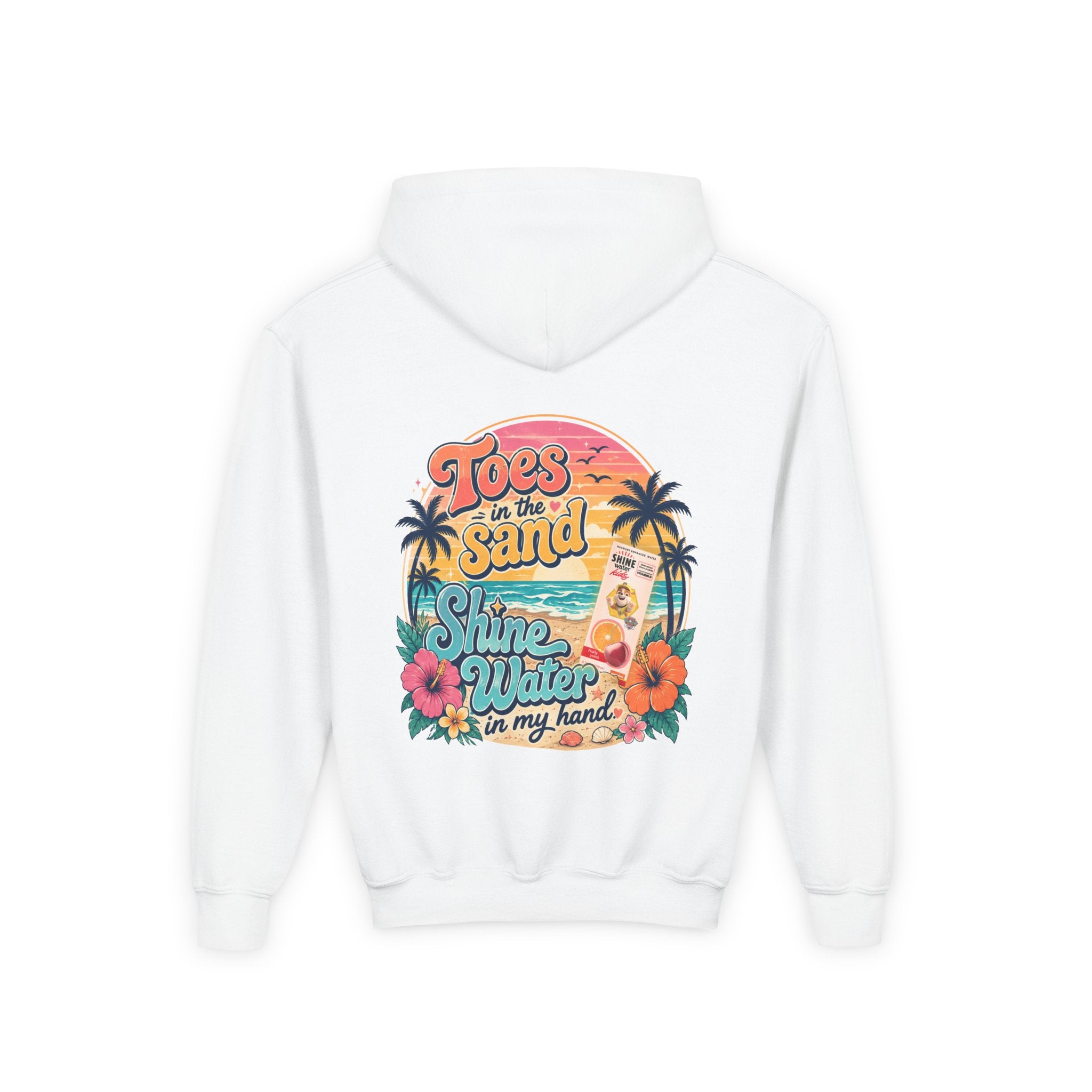 Toes in the Sand Shine Water in My Hand - Youth Heavy Blend Hooded Sweatshirt
