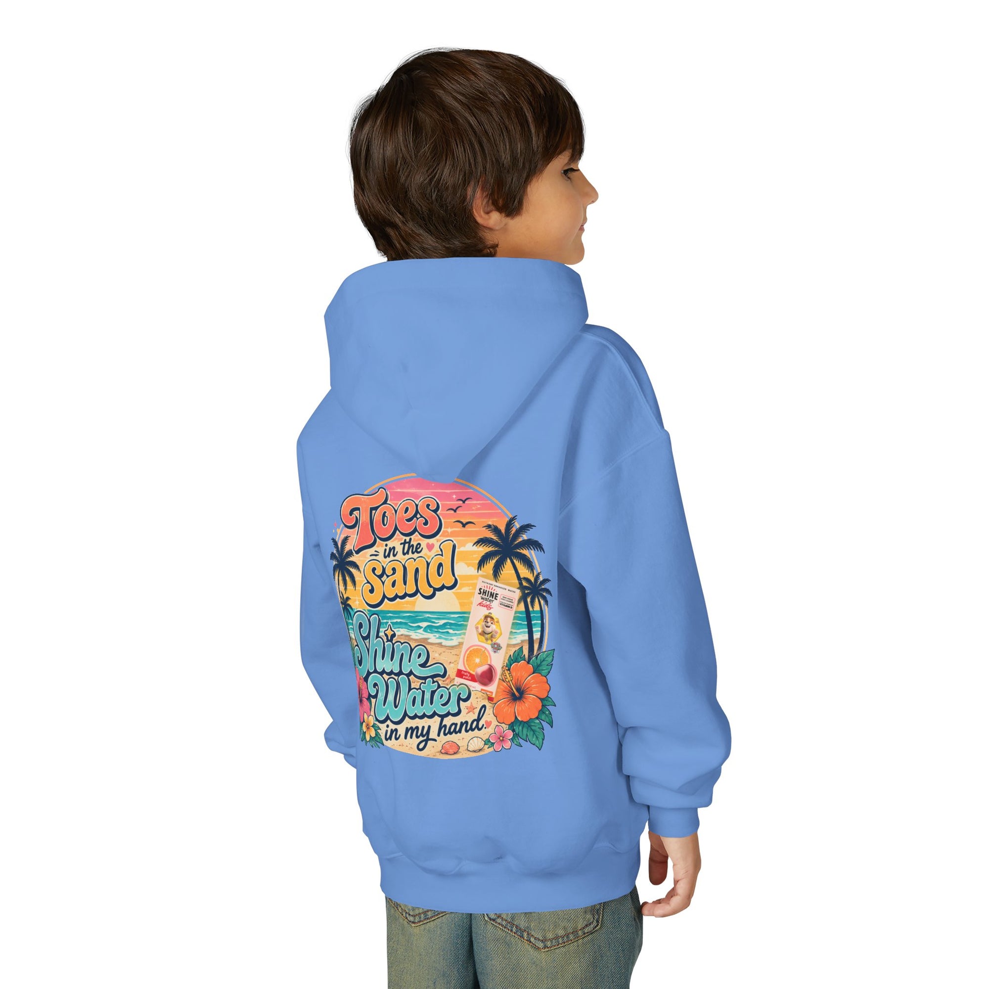 Toes in the Sand Shine Water in My Hand - Youth Heavy Blend Hooded Sweatshirt