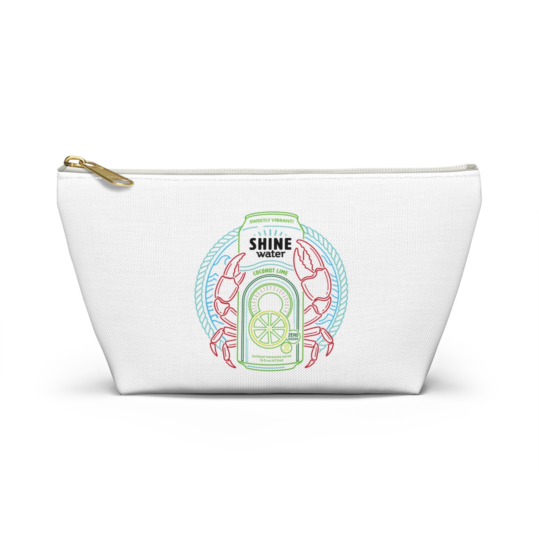 Nantucket Collection ShineWater's Accessory Pouch — Coastal Crab & Shine Water Lemonade Cosmetic Bag