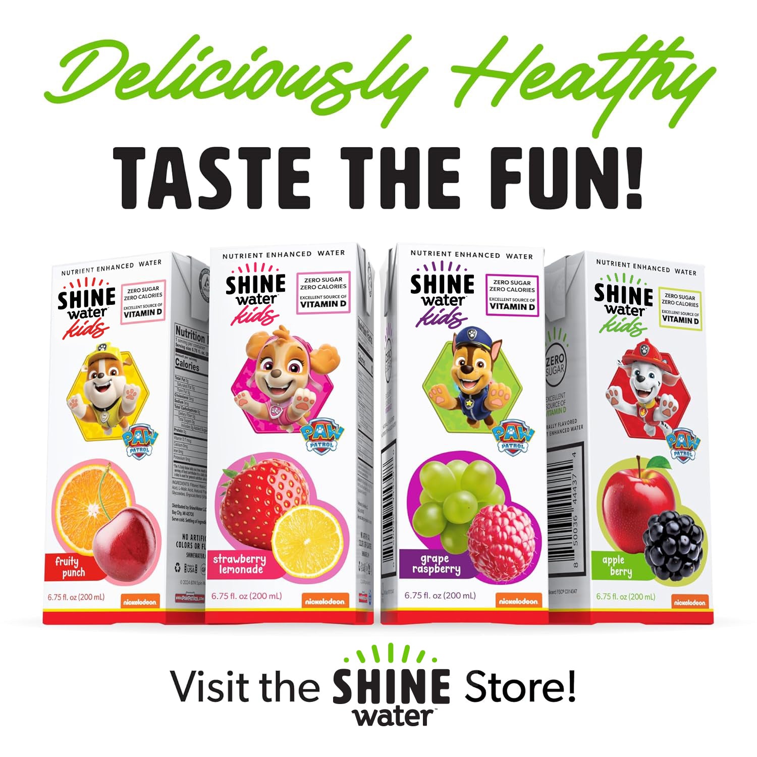 ShineWater Kids Variety Pack Vitamin D Drink Boxes - 32 Pack