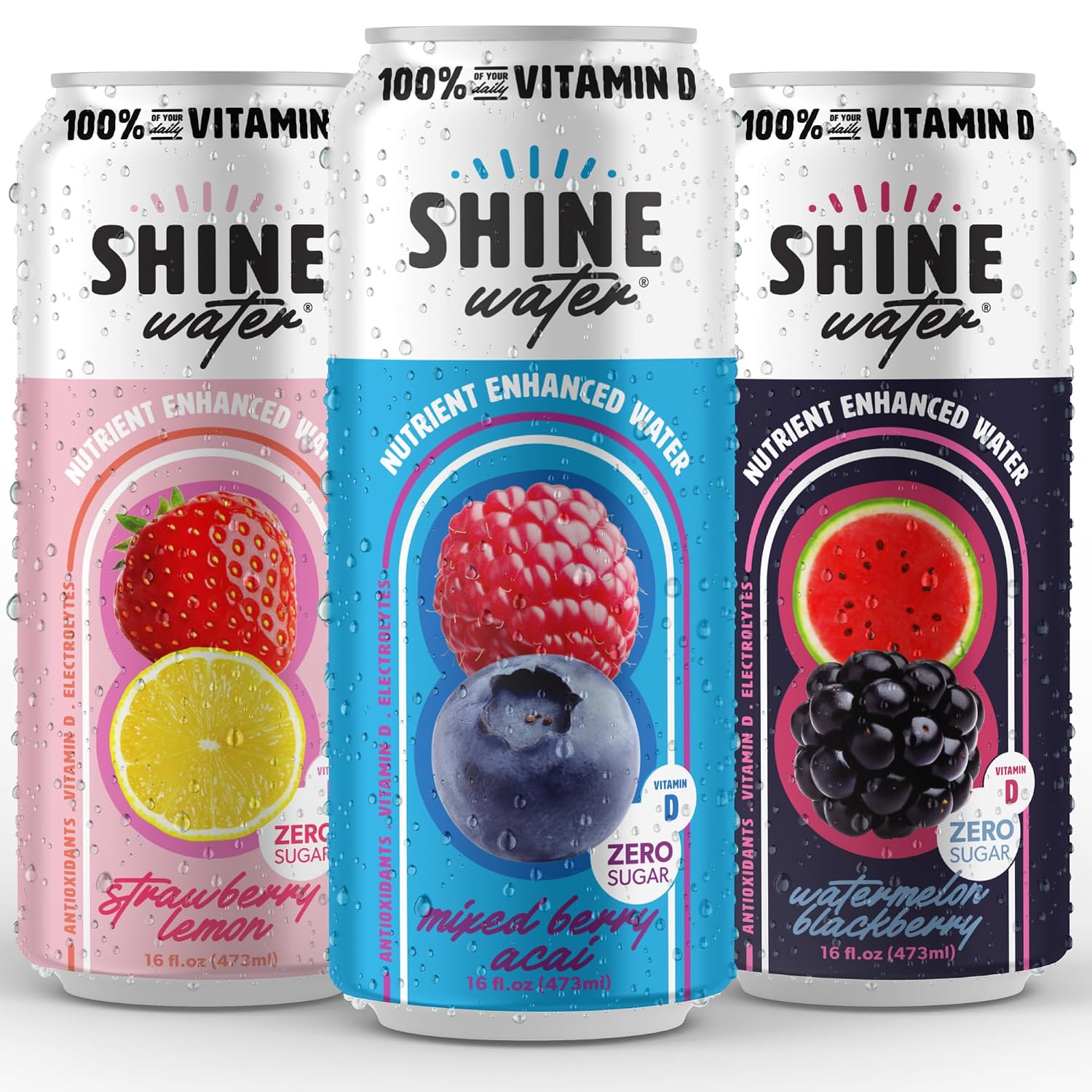 ShineWater Variety Pack Vitamin D Electrolyte Drinks - 6 Pack