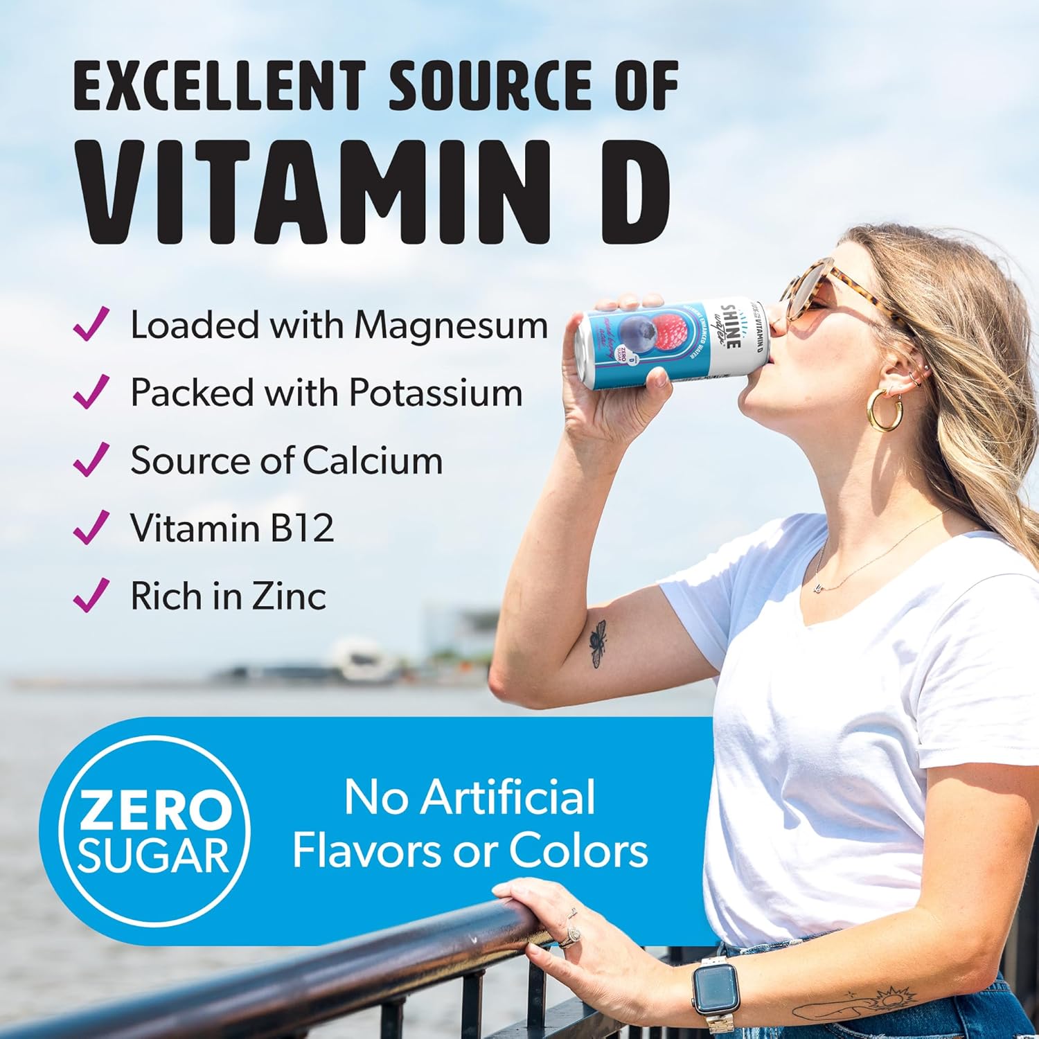 ShineWater Variety Pack Vitamin D Electrolyte Drinks - 12 Pack