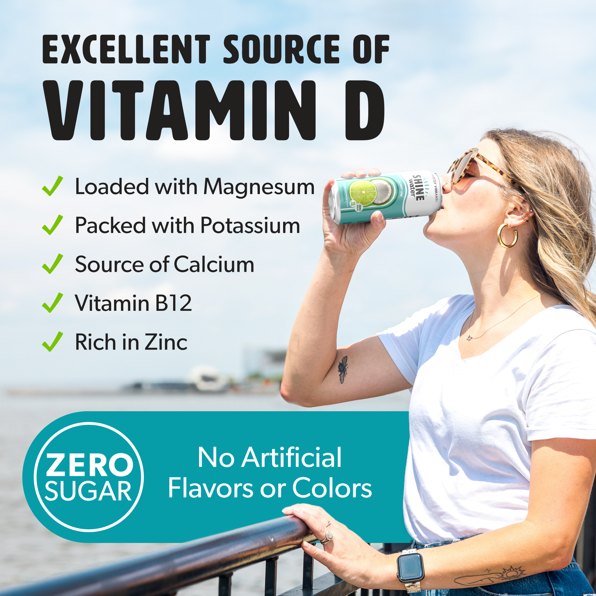 Coconut Lime Flavored Vitamin Enhanced Water - 12 Pack