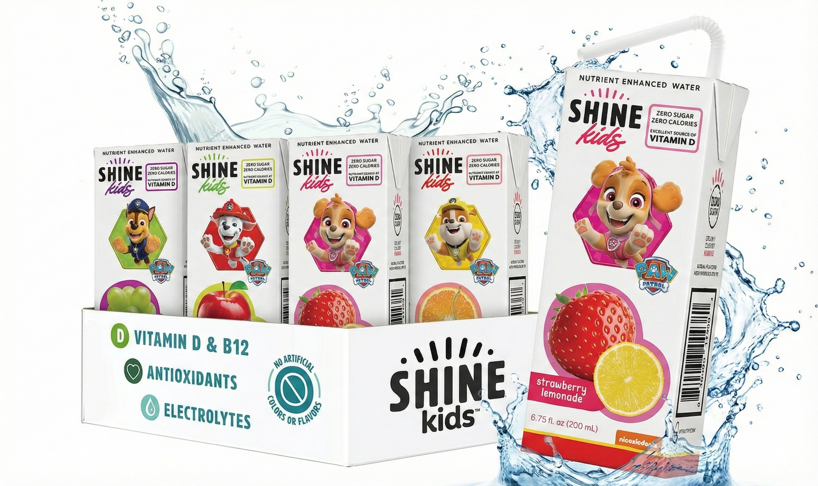 ShineWater Kids Variety Pack Vitamin D Drink Boxes - 4 Pack