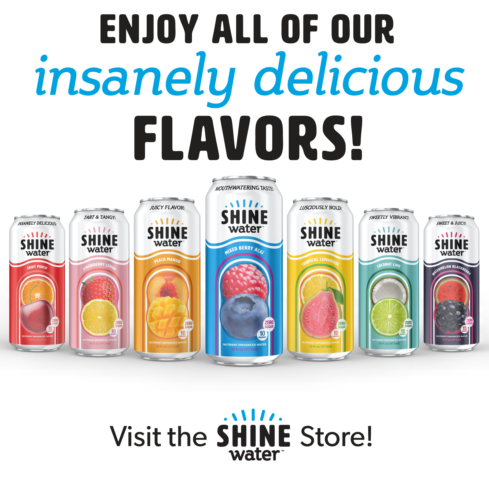 Mixed Berry Acai Flavored Vitamin Enhanced Water - 12 Pack