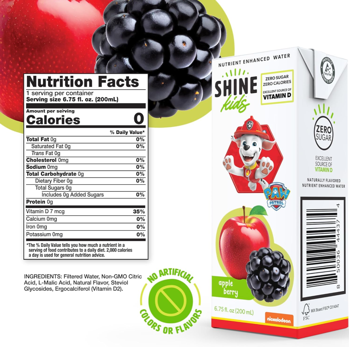 ShineWater Kids Variety Pack Vitamin D Drink Boxes - 4 Pack