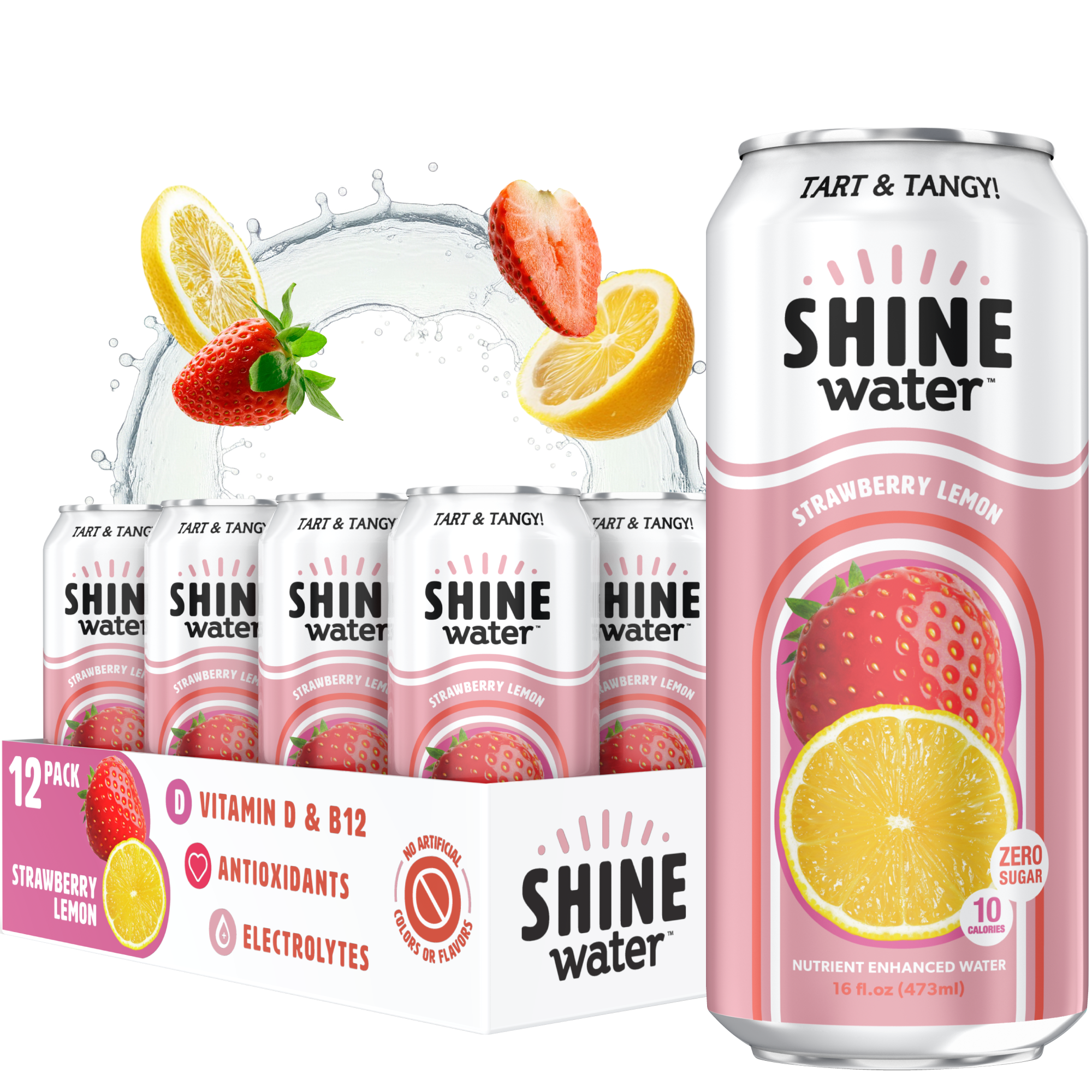 Strawberry Lemon Flavored Vitamin Enhanced Water - 12 Pack