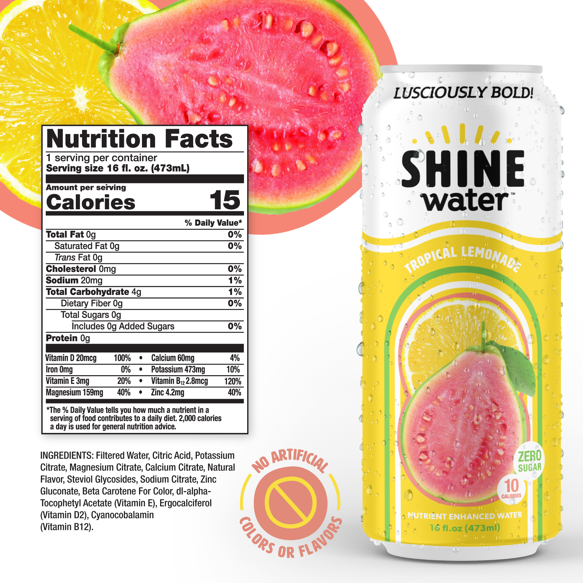 Tropical Lemonade Flavored Vitamin Enhanced Water - 12 Pack