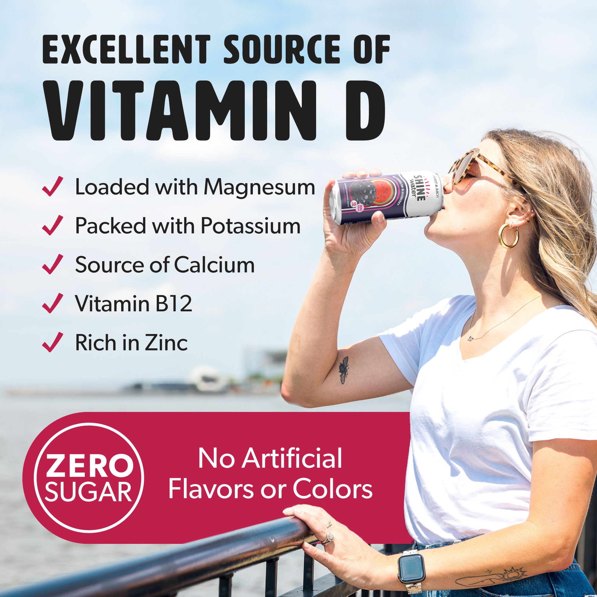 Watermelon Blackberry Flavored Vitamin Enhanced Water - 12 Pack