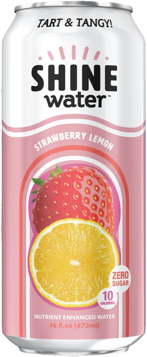 Strawberry Lemon ShineWater can